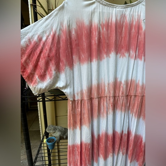 KNOX ROSE Coral Tie-Dye Bohemian Midi Dress Size XXL Flowy Beautiful Boho Beach - Picture 10 of 12